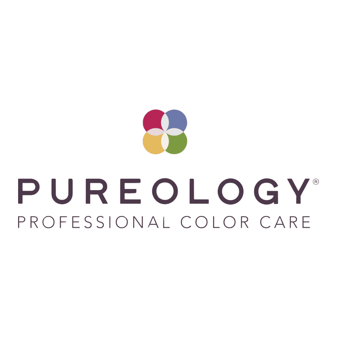 PUREOLOGY logo with colorful flower design, "Professional Color Care" tagline below.