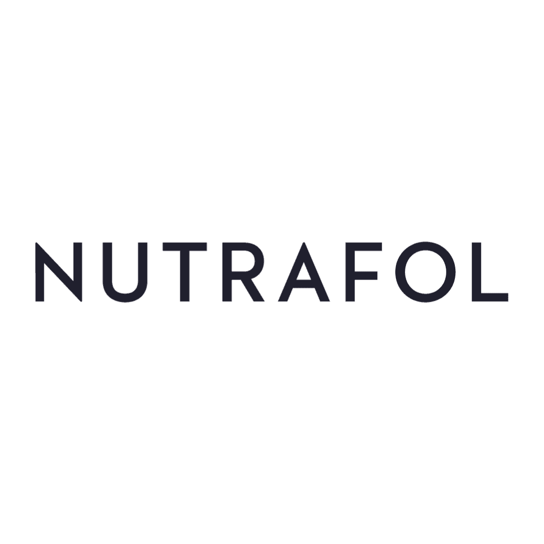 Nutrafol logo in bold black font on a white background.